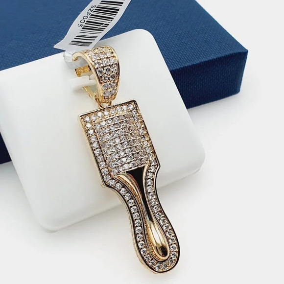 "14K Gold Plated Cubic Zircon Pendant, INUS1BR063 - Picture 3 of 8